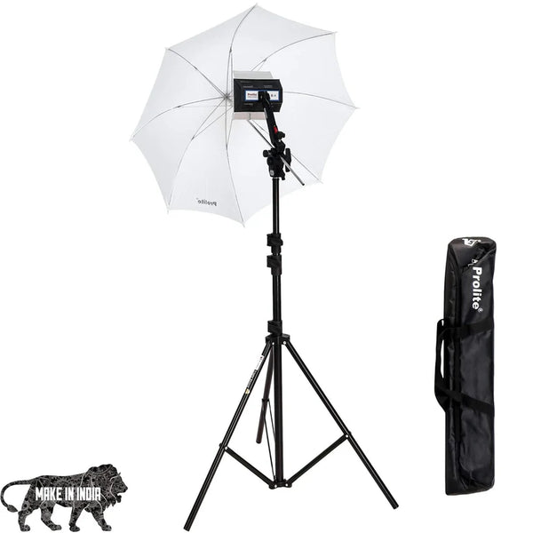 Prolite Studio B4 Continuous Video Light Kit – 1000W Halogen, 9 ft Stand, Umbrella, Carry Bag for Photography & Videography