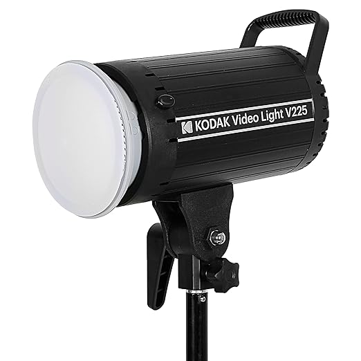 KODAK V225 Video Light with Reflector | Adjustable Color Temperature 3200K-5600K | High Brightness | Flexible Light Weight | CRI 96 with Lamp Cover | Ideal for Shooting & Photography | Remote Control | Power Cord