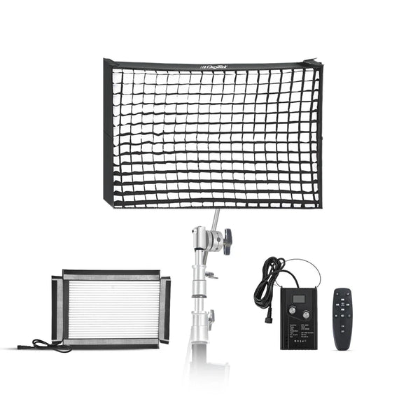 Digitek ( DFFL 4060 ) 150W Bi-Color Flexible Fabric LED Light with Remote Control, 2700K-6500K±200K, 13500 Lux, RA 95+, 384 LEDs, 120° Beam Angle, Dimmable Video Light with Metal Frame, Diffuser and Honeycomb Grid for Photo & Videography