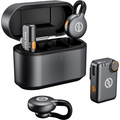 Hollyland LARK M2S Mini Combo Wireless Microphone System for Cameras and Mobile Devices (2.4 GHz, Space Gray)